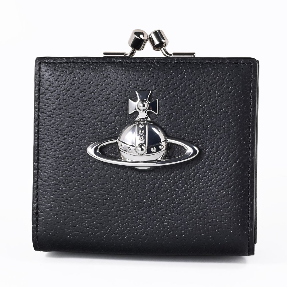 ヴィヴィアンウエストウッド Vivienne Westwood 二つ折り財布 がま口 小銭入れ付き ウォレット レディース ブラック 5107005GW L00F7 N401 折財布 送別会 誕生日 お中元 結婚祝い 結婚式 彼氏 息子 夫 男性 彼女 妻 女性 財布 高級 父の日 母の日【スペシャルラッピング660円(別売り)】 即日発送ファッション小物 ホワイトデー