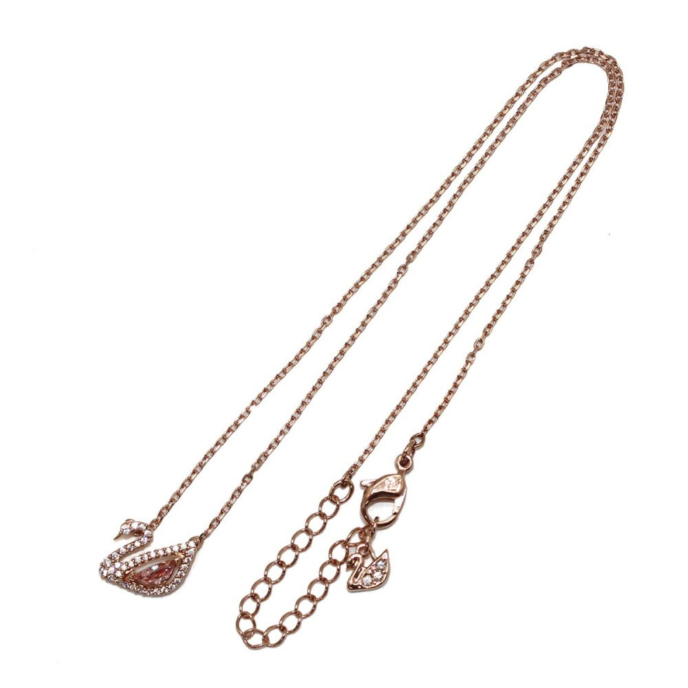 スワロフスキー swarovski ネックレス Swan 5469989 スワン ペンダント アクセサリー レディース ローズゴールド+ピンク 海外正規品