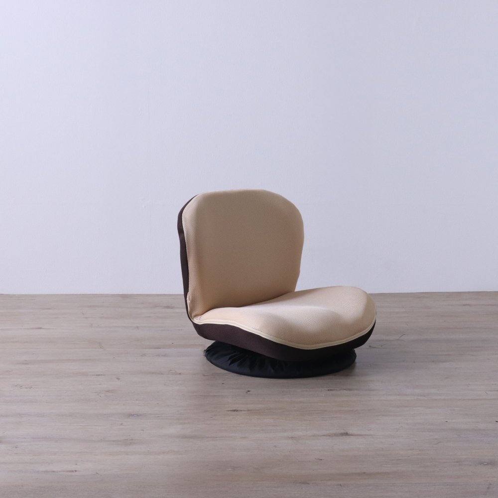 高座椅子 カム 回転式 リクライニング 完成品 360度回転 ブラック・ベージュ W52×D58~92×H52cm座面高15cm 座椅子 リクライニングチェア パーソナルチェア 肘付き ブラック ベージュ おしゃれ