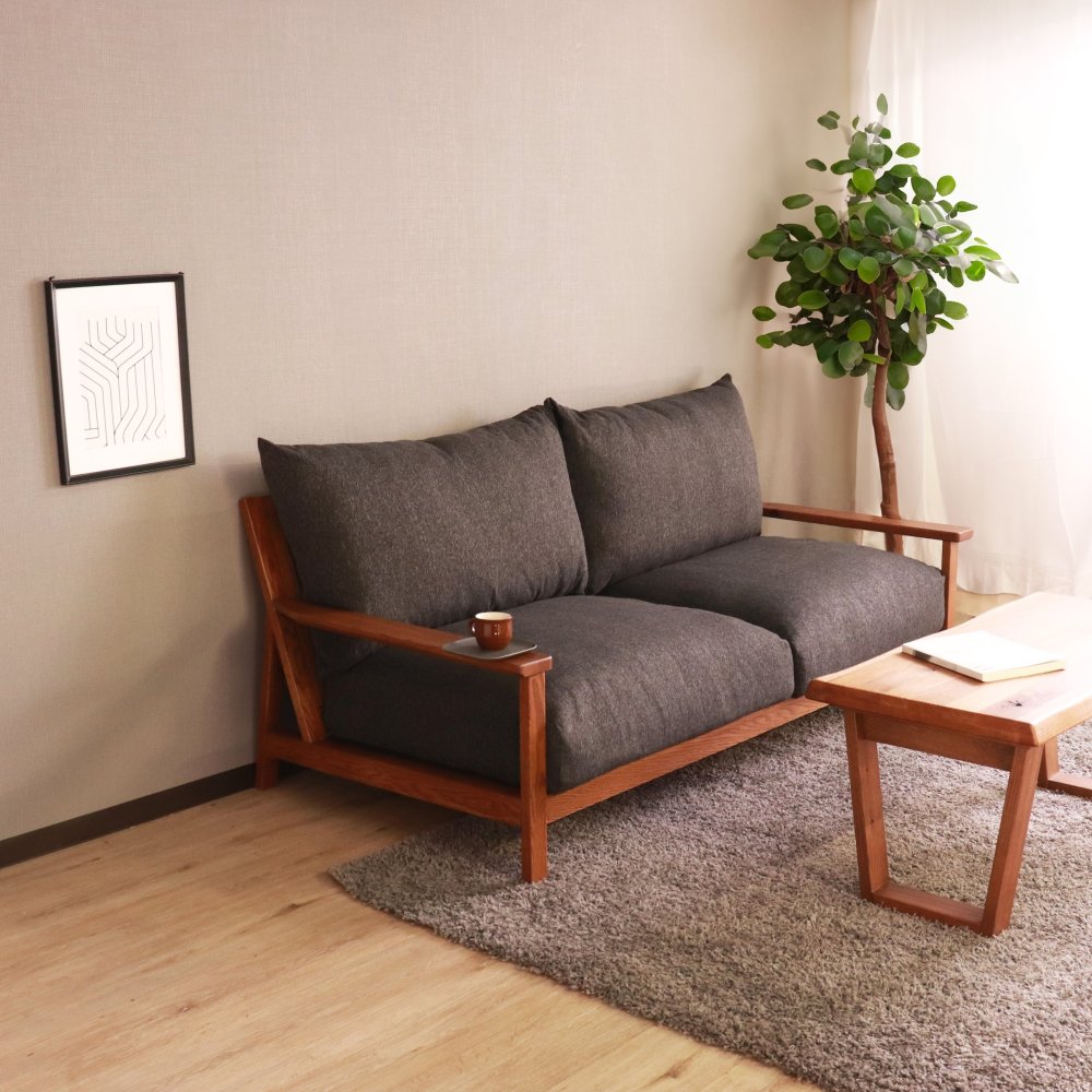 ソファ ハイム レッドオーク 天然木 ポケットコイル W188×D94.5×H85cm座面高43cm ソファー リビング 一人暮らし ブラウン おしゃれ 新生活