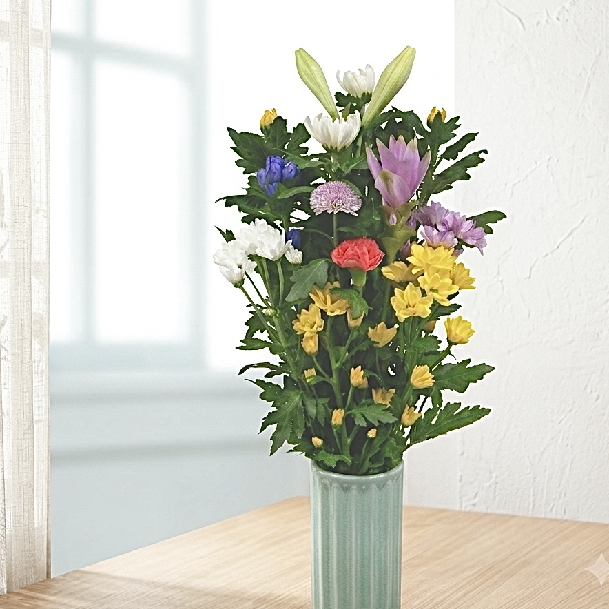 お供え花束・仏花＜墓参・仏壇 D＞【送料無料】【品質保証★花】【お盆 花】【お盆 お供え】【花 お供え】【最短発送】