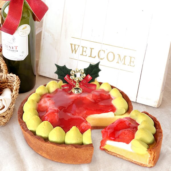 ＼早割！／ クリスマスケーキ クリスマスプレゼント 予約 2026 苺 チーズ タルト チーズタルト チーズケーキ ピスタチオ 黄緑 甘酸っぱい オリジナル ストロベリー コンポート 4号2～3人 スイーツ お菓子 洋菓子 可愛い かわいい おしゃれ おいもや