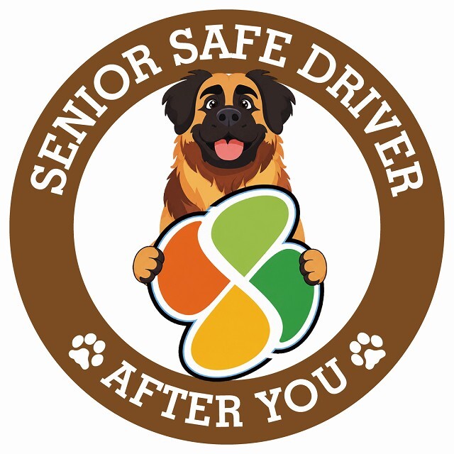 カーサイン 高齢者マーク SENIOR SAFE DRIVER レオンベルガー ステッカー シール 直径13cm 肉球 日本製 車