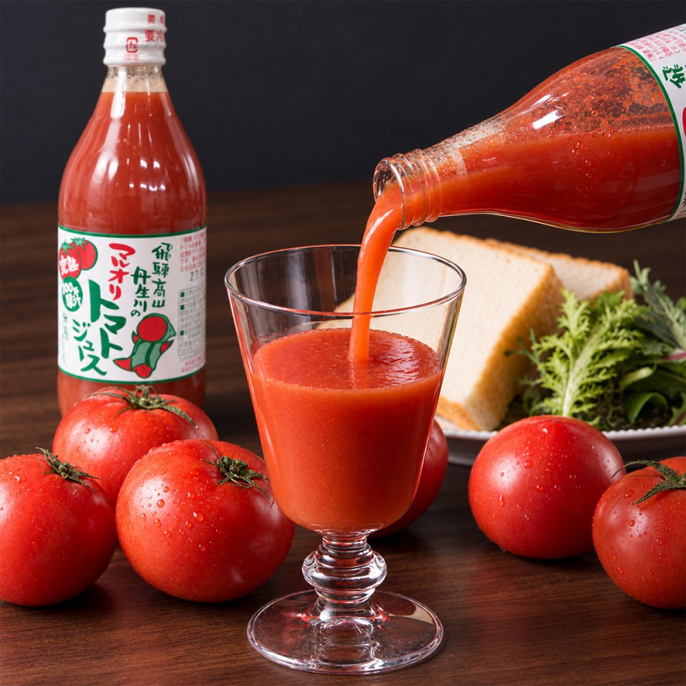 無添加 無塩 完熟100％果汁　マルオリトマトジュース〔500ml×6〕