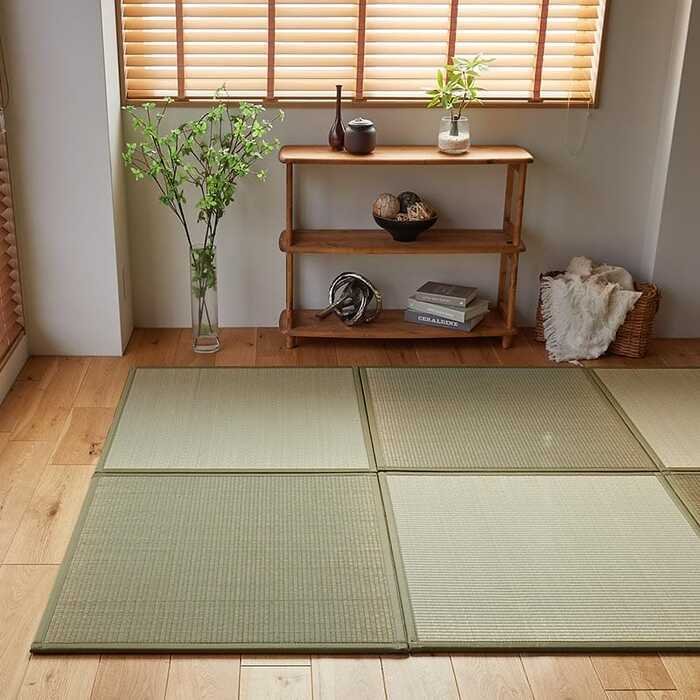 夏ラグ 夏用カーペット 畳 置き畳 置きたたみ い草 天然素材 天然い草 DIY フロア畳 ユニット畳 フローリング畳 カーペット マット 82x82cm 和室 軽量 空気清浄 保温性 調湿 縁あり リラックス効果