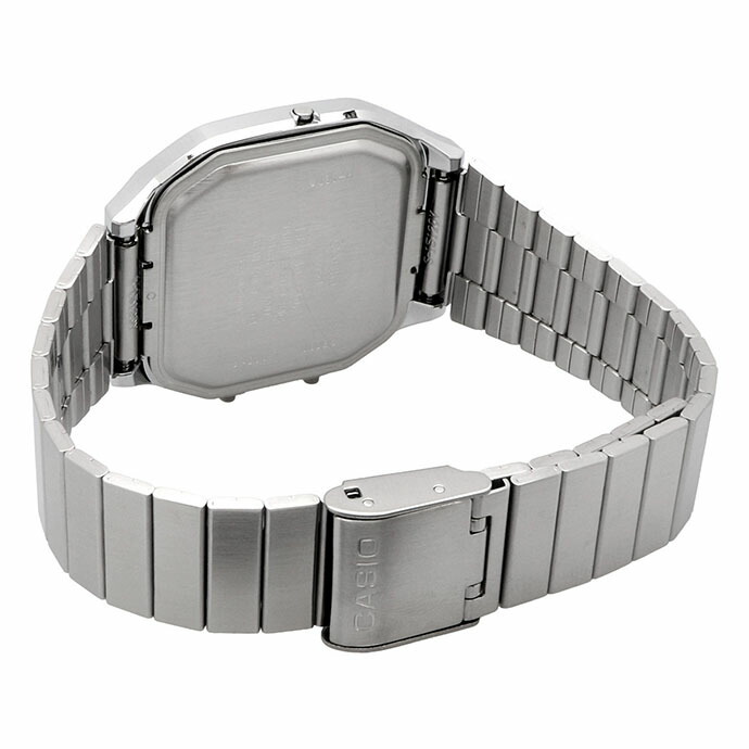 CASIO カシオ アナデジ ANA-DIGI クオーツ 腕時計 Edgy Collection AQ-240E-7A ユニセックス デュアルタイム シルバー 海外モデル [並行輸入品]