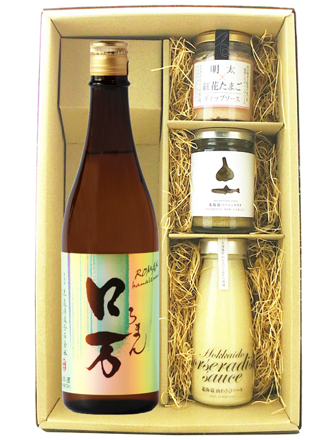 ★ 送料無料 ★ ロ万 （ ろまん ） 純米吟醸  720ml ＋ ディップ3種セット【 9432 】【 日本酒・おつまみセット 】【 要冷蔵 】【 ハロウィン 贈り物 ギフト プレゼント 誕生日 結婚のお祝い 】