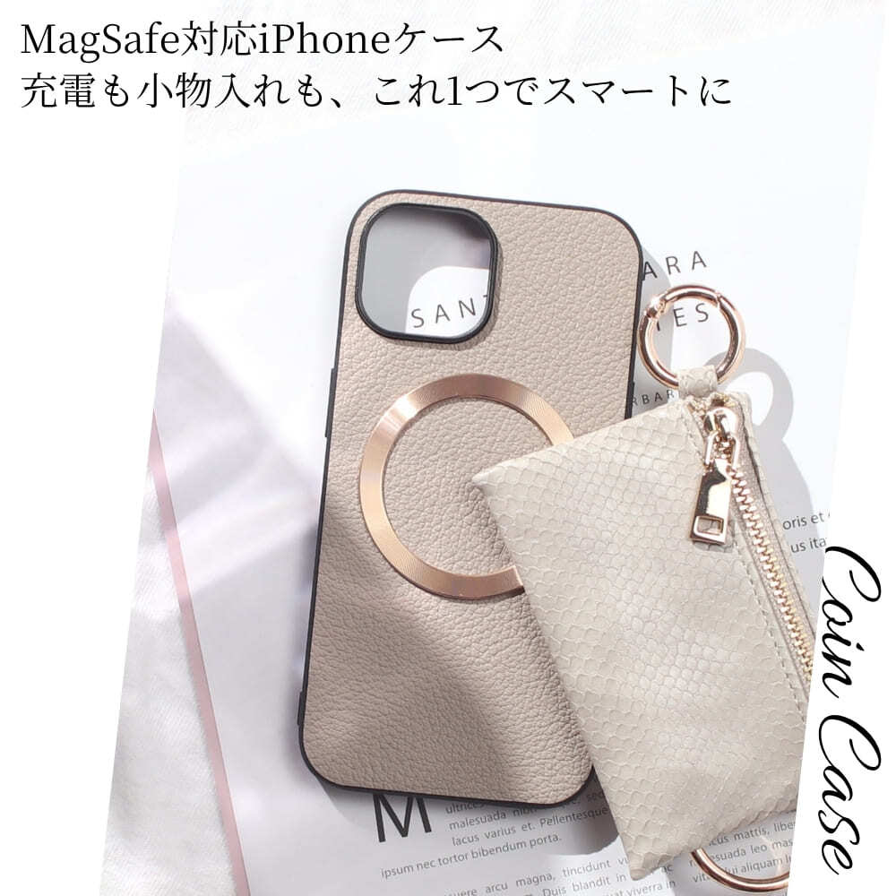 iphone13 ケース 本革 小銭入れ付き iphone13Pro iphone13mini iphone13ProMAX MagSafe対応 ウォレット 財布 レザー アイフォン 13 pro max mini マグセーフ対応 マグネット 小物入れ コイン カード リング ポーチ ヘビ柄 13プロ マックス ミニ 山羊革 ゴールド 送料無料