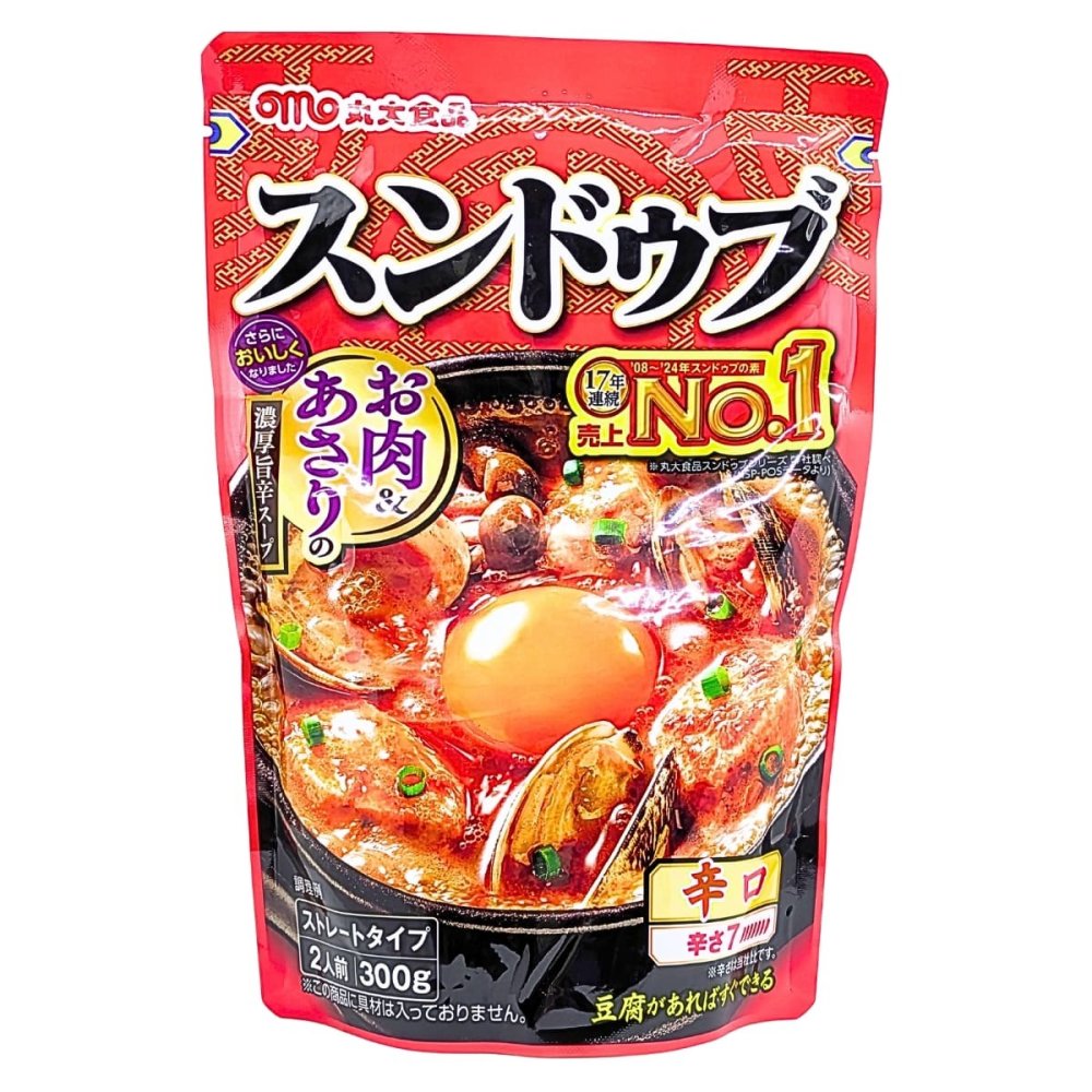 丸大 スンドゥブ辛口 300g×8袋(2人前×8袋=16人前) 本格旨辛スープが決め手 豆腐鍋 常温保存 簡単調理 丸大食品 (Maradal Foods) 原産国:日本 #70714  節約料理 時短料理
