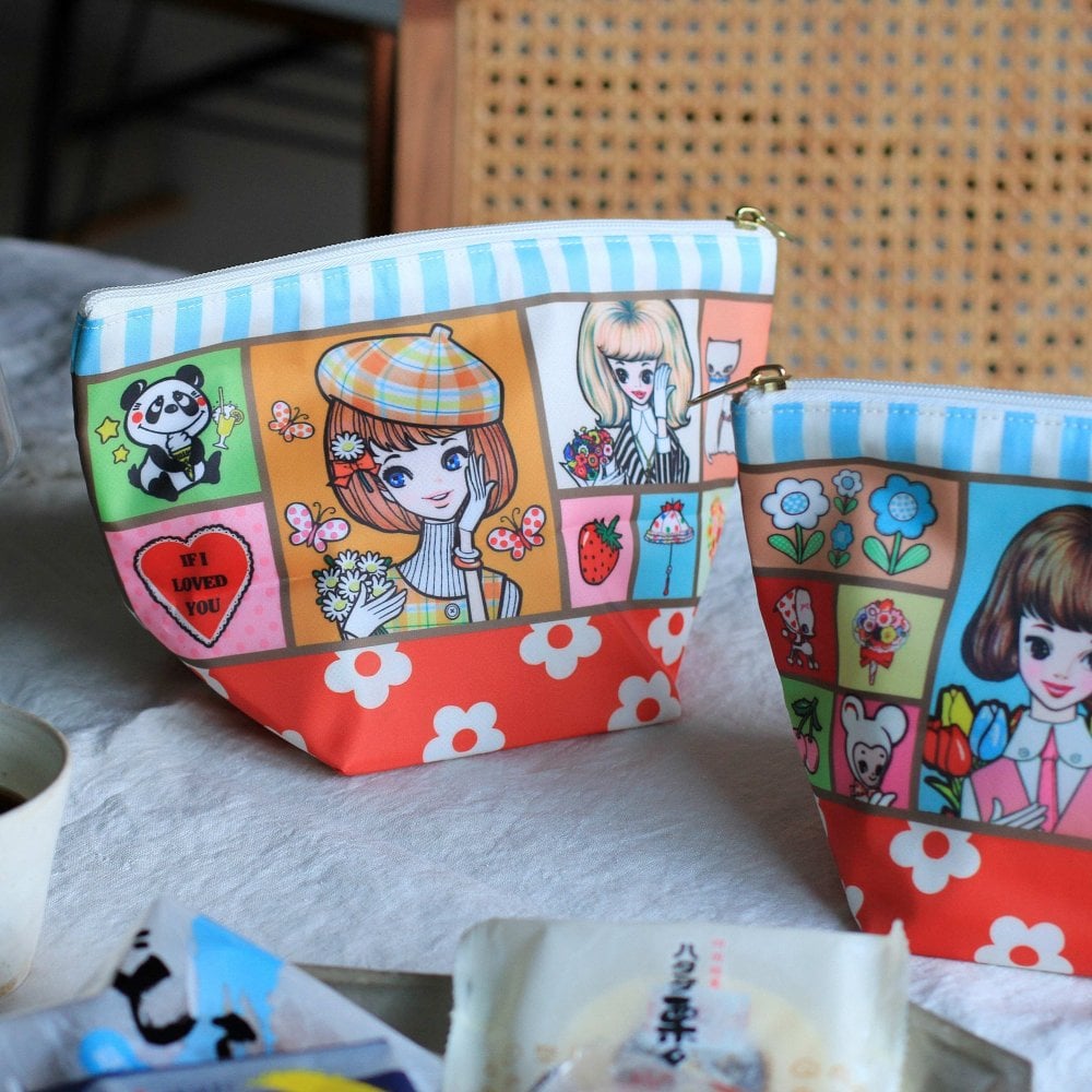 Oishii＆Kawaiiルネガールポーチ【塩バター】内藤ルネ かわいい おしゃれ ポーチ 個包装 御礼 お返し プレゼント ギフト 贈り物 お歳暮 御歳暮 御中元 お中元 洋菓子 和菓子 ハタダ 畑田 畑田本舗 四国 愛媛 焼き菓子セット