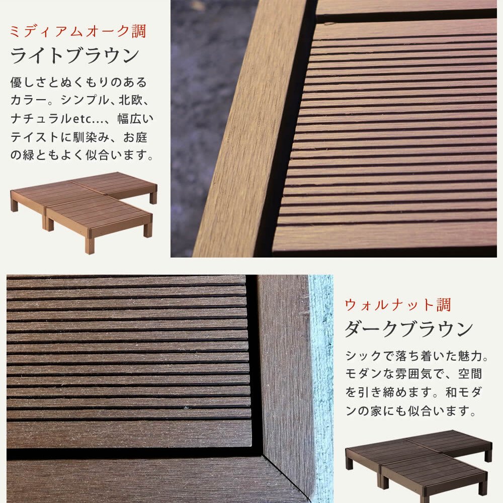 人工木ウッドデッキ ecofeel エコフィール 3台 PWDE-3P
