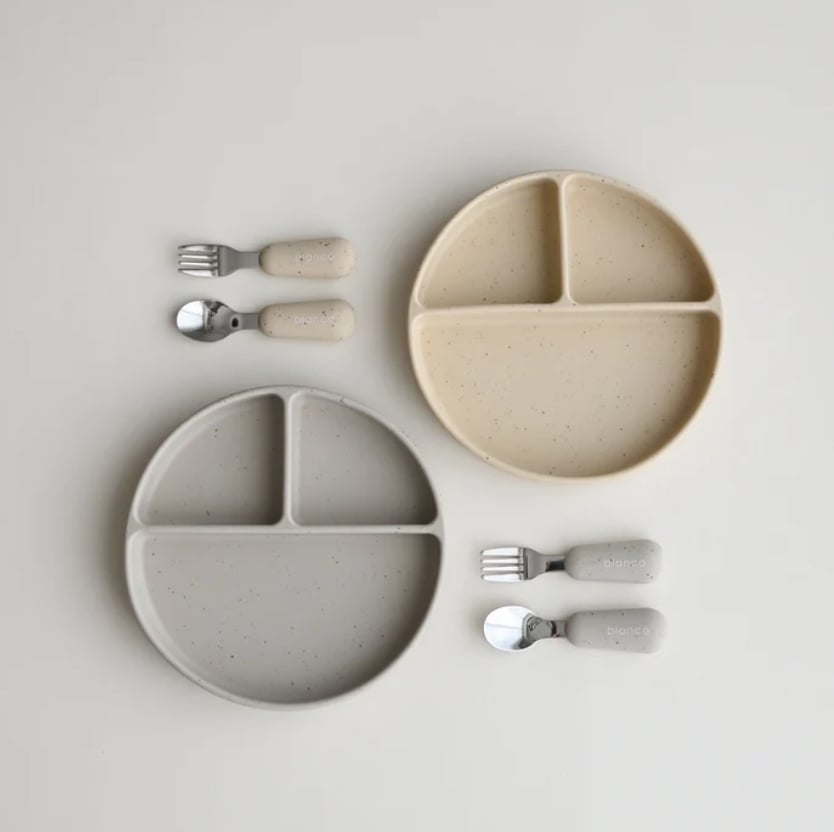 blanco plate set プレートセット ベビー食器 ピタッとくっつく吸盤付きプレート カトラリーセット  ブランコ