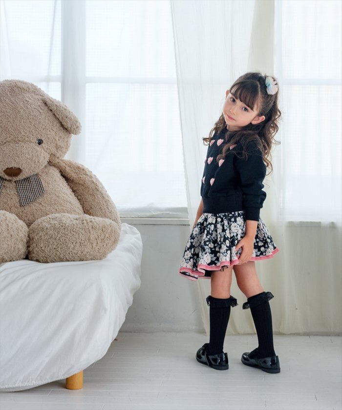 Rora 子供服 通販 キッズスカート チュチュスカート ピアノ発表会 結婚式フォーマル 卒園式入学式 フォーマル ウエストゴム フレアスカート ボリュームスカート チュールスカート アンティーク調 ガーリーレトロ ふんわり可愛い お出かけ着 小学生