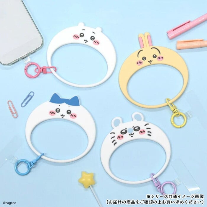 ちいかわ マルチリングプラス モモンガ スマホ リング ストラップ シリコン ブレスレット 落下防止 カラビナ アクセサリー キャラクター グッズ CK-109D