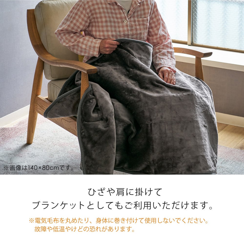 電気掛け敷き毛布 フランネル 190×130cm ダニ退治 洗える 電気毛布 掛け敷き 掛け毛布 敷き毛布 電気掛敷毛布 TEKNOS テクノス EM-741F