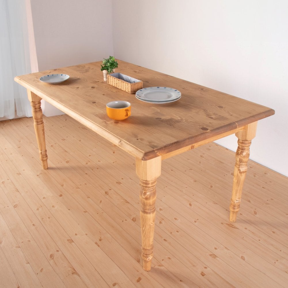 ダイニングテーブル FARMER 無垢材 パイン材 天然木 W150×D85×H72cm(引出の内寸:W36×D27.5×H 食卓テーブル 木製 食卓机 リビング ダイニング ライトブラウン おしゃれ 新生活