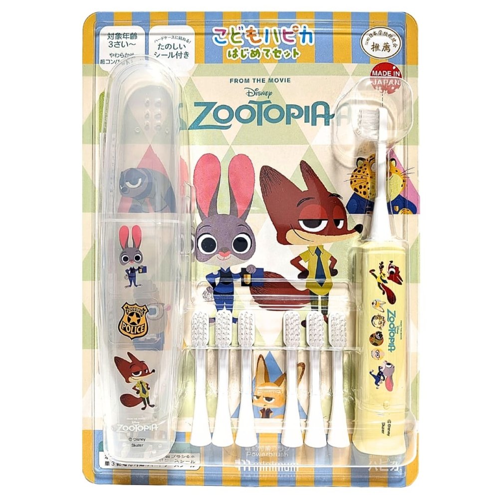 こどもハピカ 電動歯ブラシ はじめてセット 本体 替ブラシ6本 ハードケース付 超微細タタキ振動 毎分7,000回 やわらかめ 日本製 虫歯予防 仕上げ磨き 子供用 キッズ こども 歯磨き