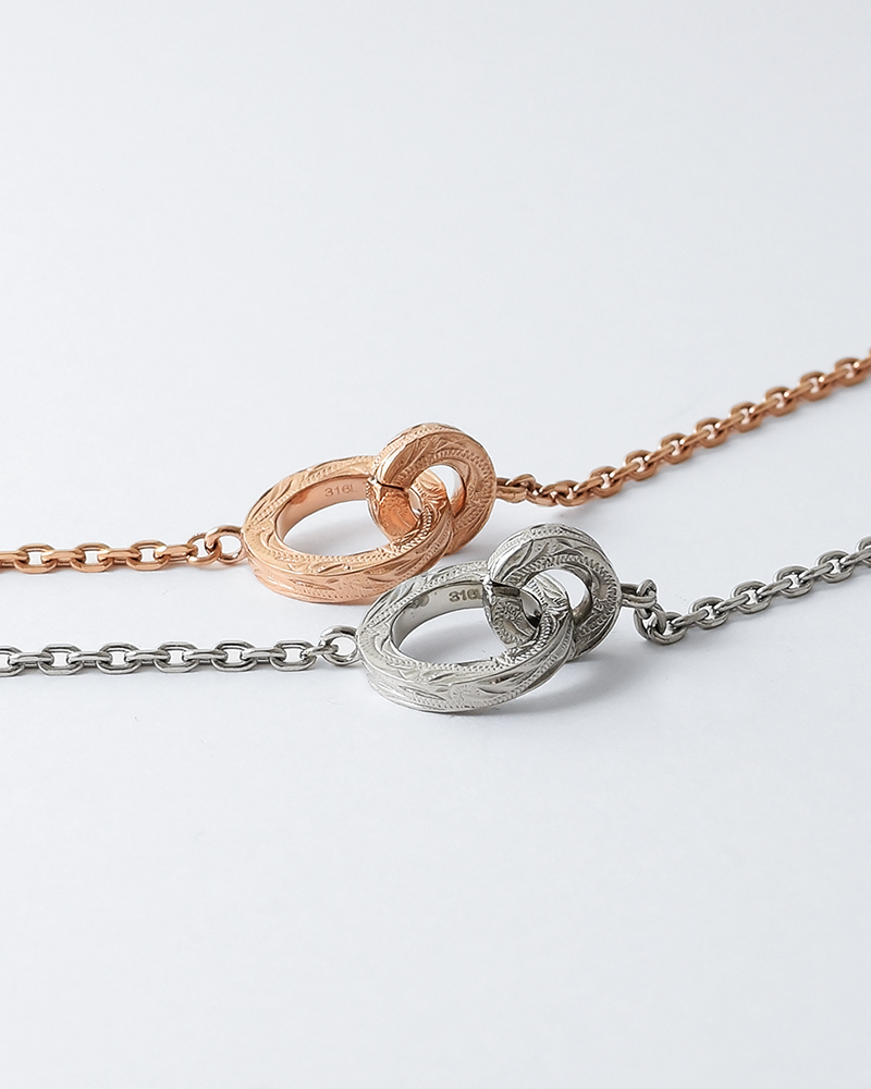 ハワイアンジュエリー ペアブレスレット つけっぱなし ステンレス 金属アレルギー ブランド 大人 シンプル インフィニティ サークル 2連リング インターロッキング サージカルステンレス 2本セット クリスマス 記念日 プレゼント テラグラティア Terra-gratia PairBracelet【lstb019pair】