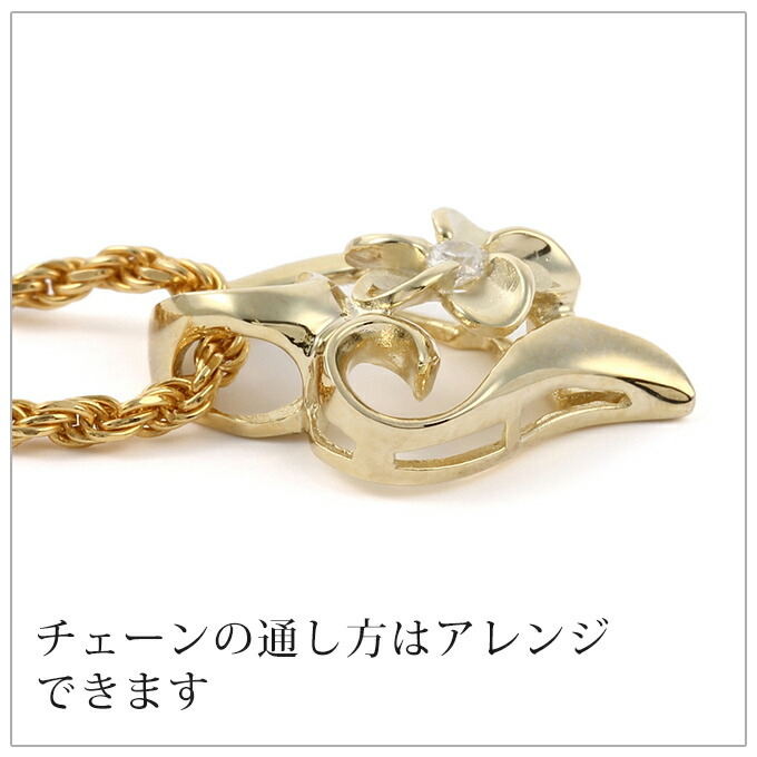 ハワイアンジュエリー  ネックレス ペンダントトップ ヘッド シルバー925 イエローゴールド コーティング ジルコニア | オープンハート ハート プルメリア 花 レディース プレゼント ギフト 誕生日 記念日 【送料無料】 おしゃれ 人気 ギフト 金属アレルギー