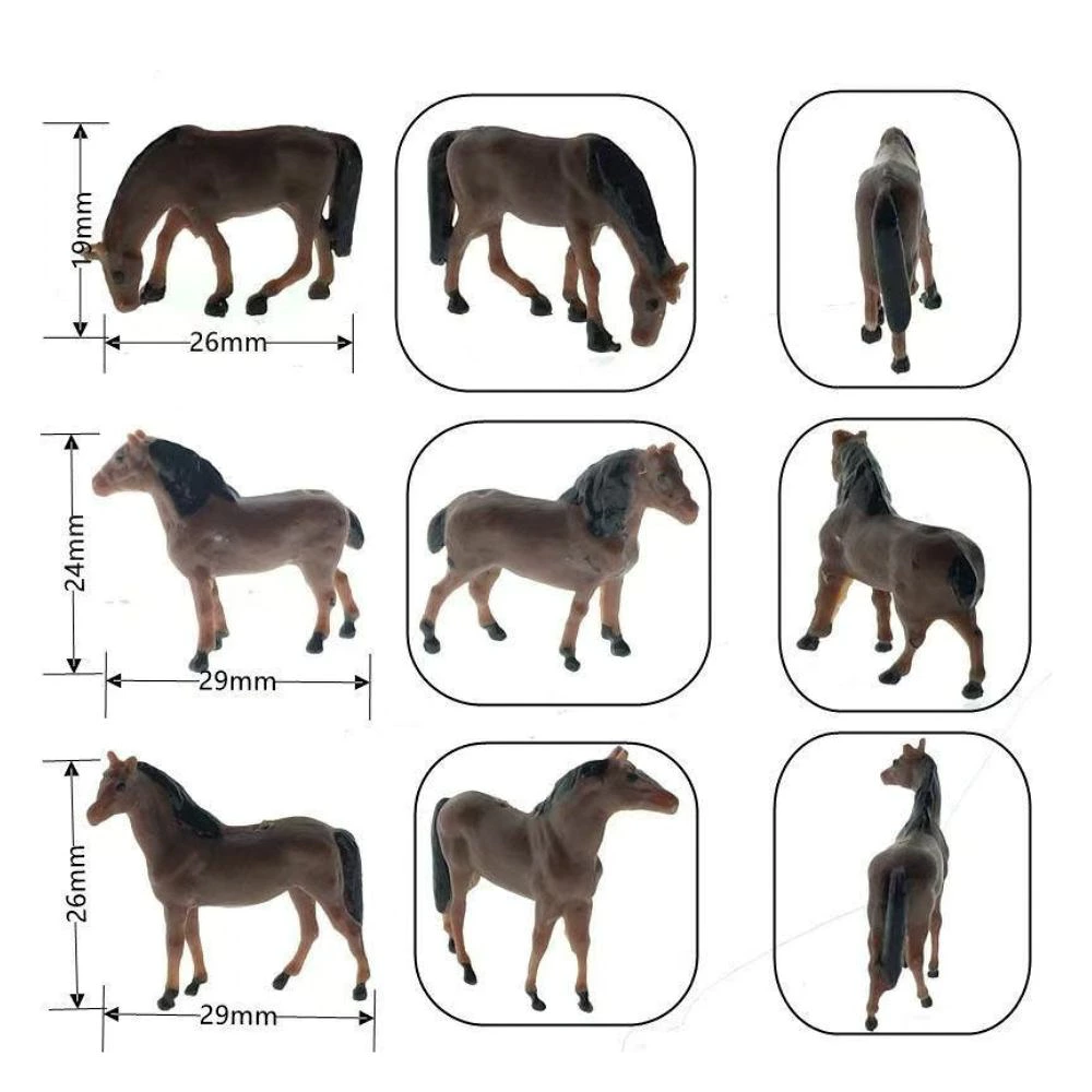 ミニチュア 馬 フィギュア ランダム5点セット 10点セット ホース 馬模型 ジオラマ 箱庭 ミニチュアガーデン 情景模型 ドールハウス 撮影小物 DIY 装飾