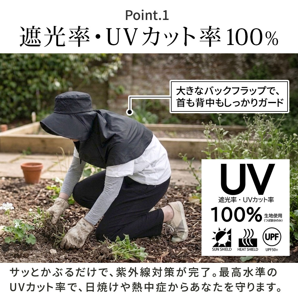 ワイドカバーハット”断熱” MDANW 遮光率100％ 断熱ハット 帽子 レディース 熱中症対策 遮光 遮熱 UVカット 紫外線カット 日傘帽子 日傘 日焼け防止 ネックガード おしゃれ エスタ estaa ギフト プレゼント