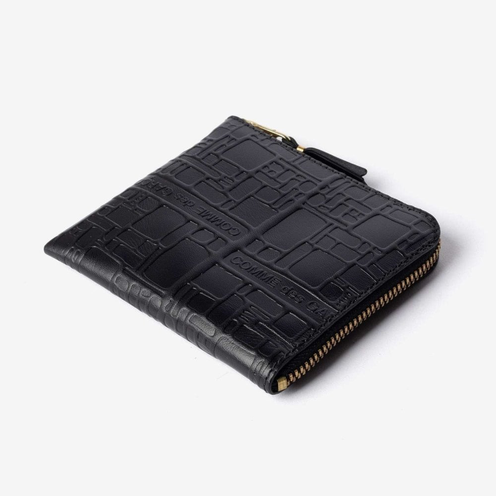 コムデギャルソン COMME DES GARCONS EMBOSSED LOGOTYPE エンボスロゴタイプ HALF ZIP WALLET ハーフジップ ウォレット SA3100EL ミニ財布 L字ファスナー コインケース ユニセックス 財布