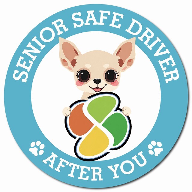 カーサイン 高齢者マーク SENIOR SAFE DRIVER チワックス マグネット 強力 直径13cm 肉球 日本製 車 ステッカー