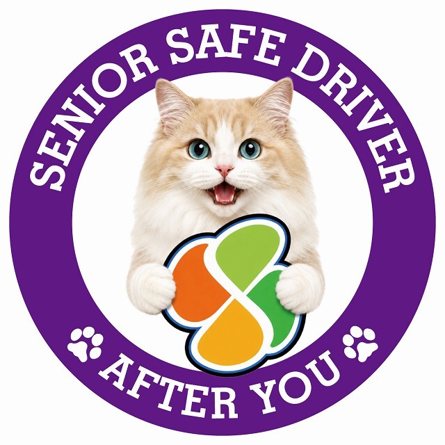 カーサイン 高齢者マーク SENIOR SAFE DRIVER ラガマフィン ステッカー シール 直径13cm 肉球 日本製 車