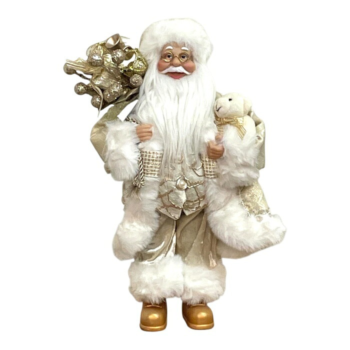 ヨーロピアンスタイルサンタクロース オフホワイト 高さ30cm クリスマス クリスマスグッズ オーナメント ノエル 人形 ドール 北欧 置物