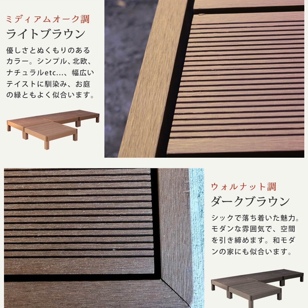 人工木ウッドデッキ ecofeel エコフィール 4台 PWDE-4P