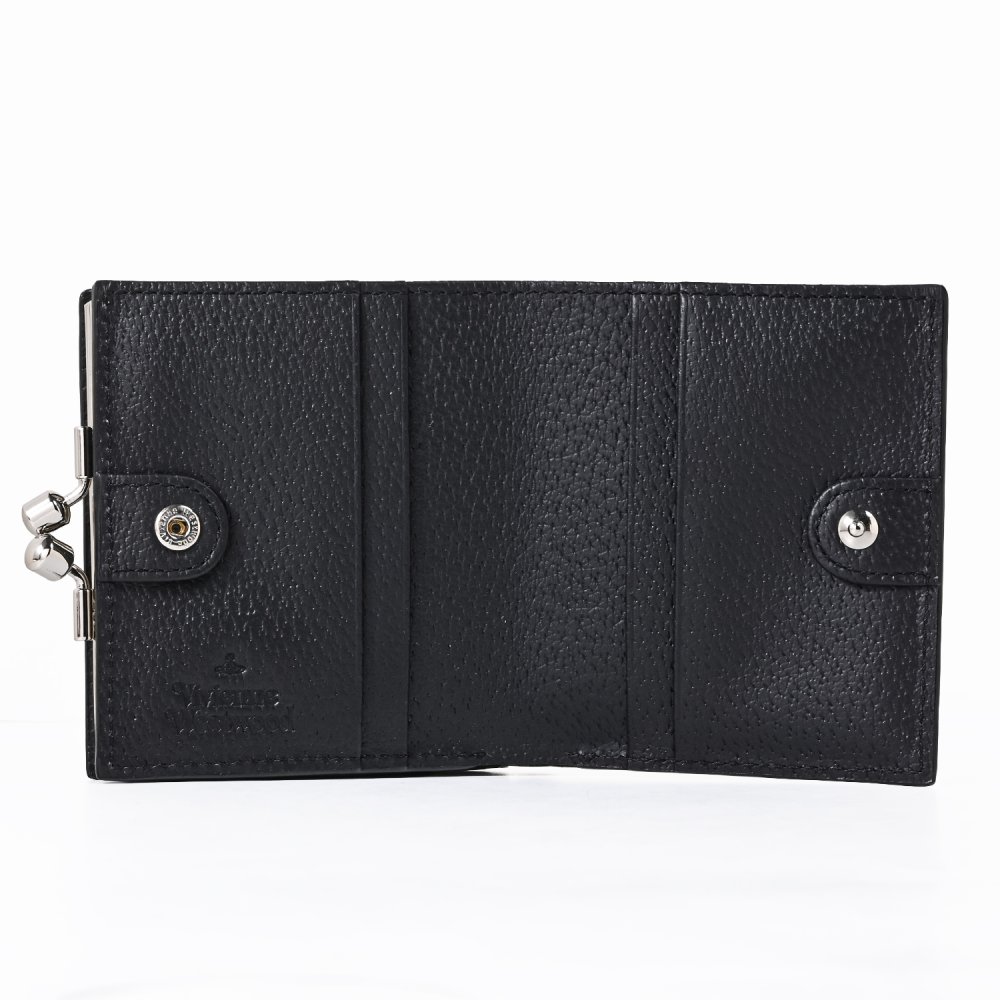 ヴィヴィアンウエストウッド Vivienne Westwood 二つ折り財布 がま口 小銭入れ付き ウォレット レディース ブラック 5107005GW L00F7 N401 折財布 送別会 誕生日 お中元 結婚祝い 結婚式 彼氏 息子 夫 男性 彼女 妻 女性 財布 高級 父の日 母の日【スペシャルラッピング660円(別売り)】 即日発送ファッション小物 ホワイトデー