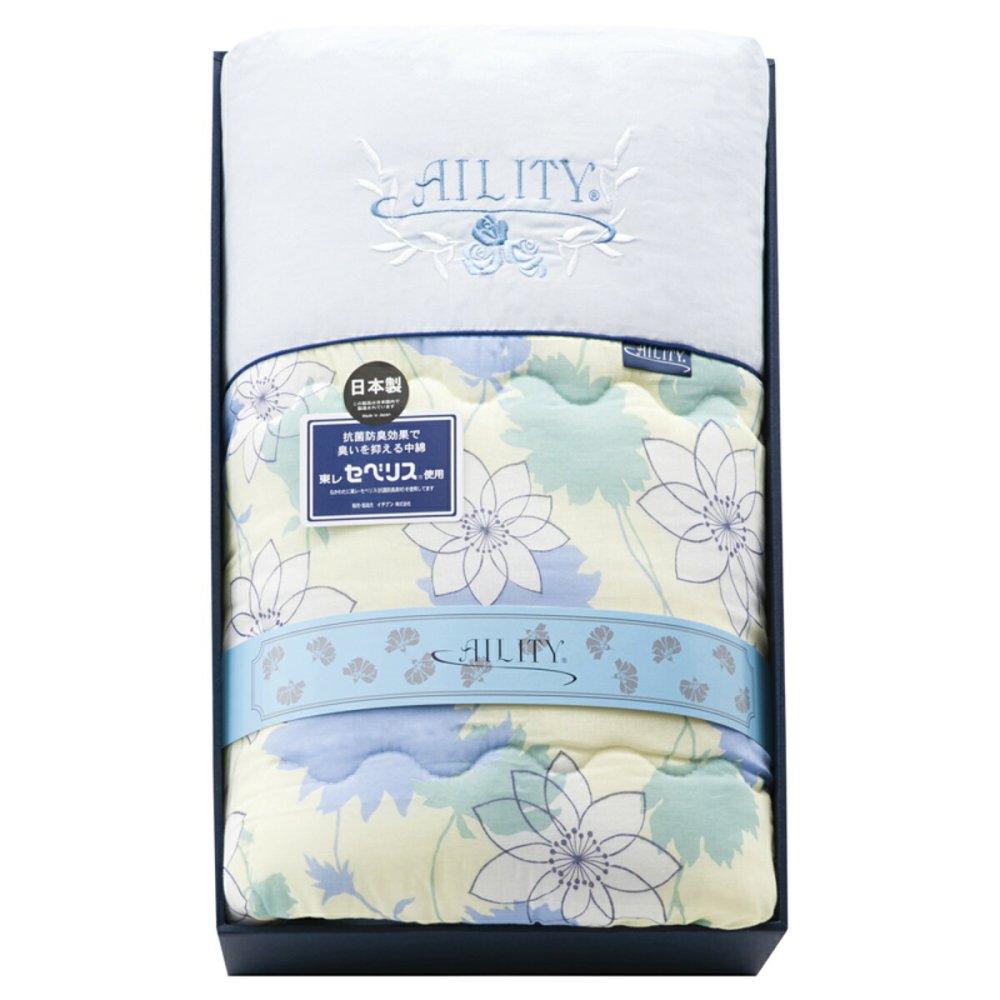 AILITY 東レ抗菌防臭素材 肌掛布団 ブルー ギフト 肌掛け布団 ガーゼ 国産 寝具 コットン 肌掛け【沖縄県・離島 配送不可】