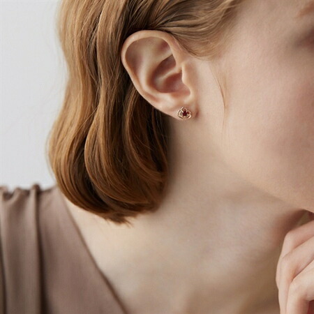 【無料ラッピング】  ヨンドシー 4℃ EAU DOUCE4℃ K10 イエローゴールド ピアス ガーネット レディース ブランド 正規品 新品 ギフト プレゼント 人気 おすすめ 誕生日 記念日 クリスマス 送料無料