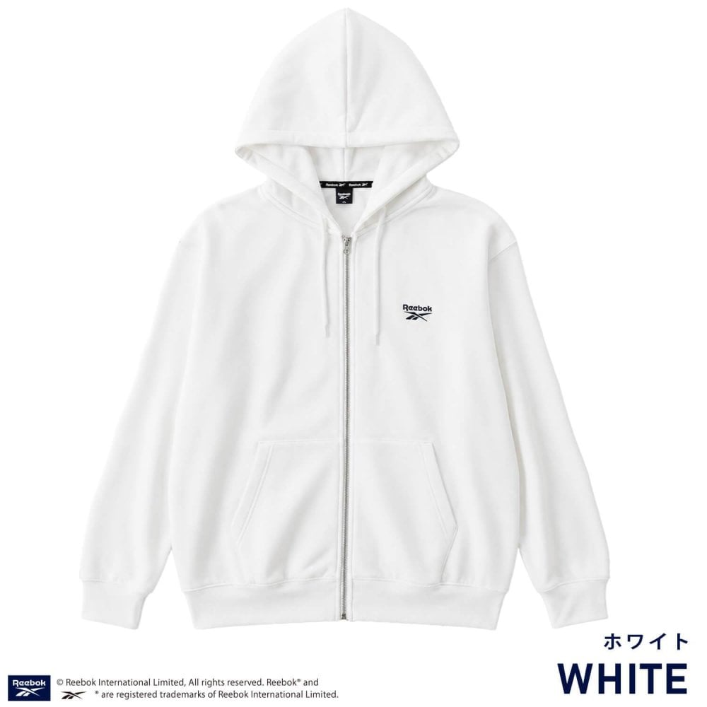 Reebok リーボック ジップパーカー レディース メンズ rm-6105 スウェットパーカー フルジップ 長袖 フーディー 裏起毛 暖かい ロゴ 刺繍 ビッグシルエット オーバーサイズ 羽織り スポーティ カジュアル M L LL 2026FW Karlas 別注