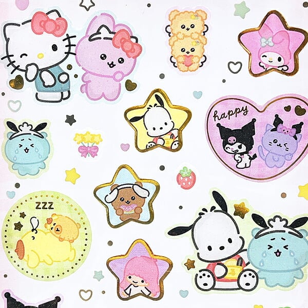 サンリオキャラクターズ ×チェゴシム クリアキャンディシール ライトピンク 文具 Sanrio