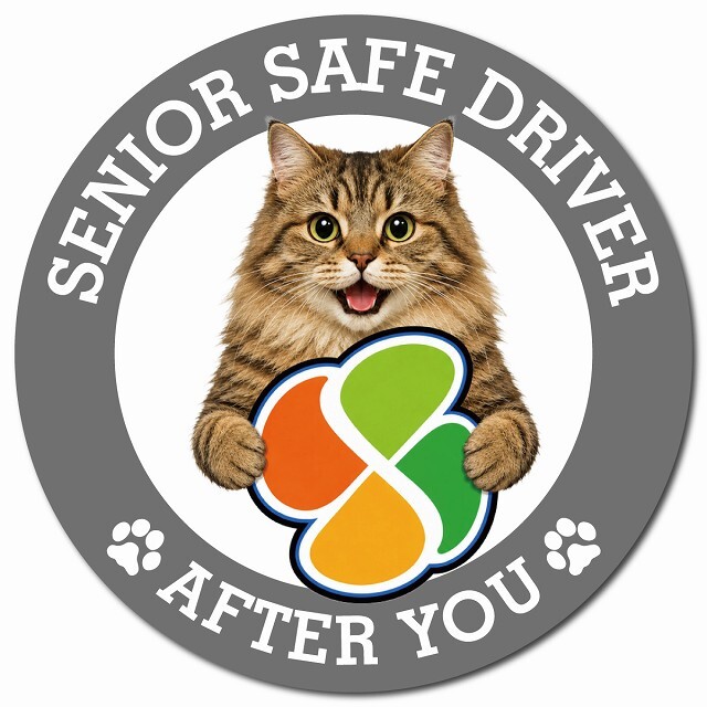 カーサイン 高齢者マーク SENIOR SAFE DRIVER サイベリアン マグネット 強力 直径13cm 肉球 日本製 車 ステッカー