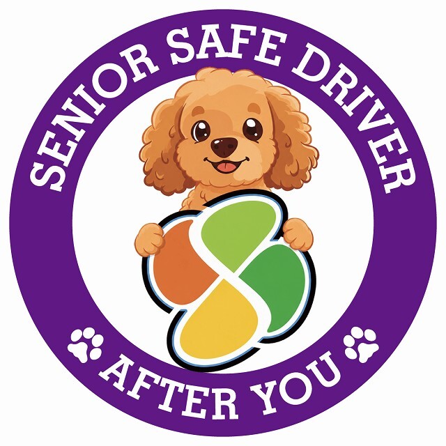 カーサイン 高齢者マーク SENIOR SAFE DRIVER ダップー ステッカー シール 直径13cm 肉球 日本製 車
