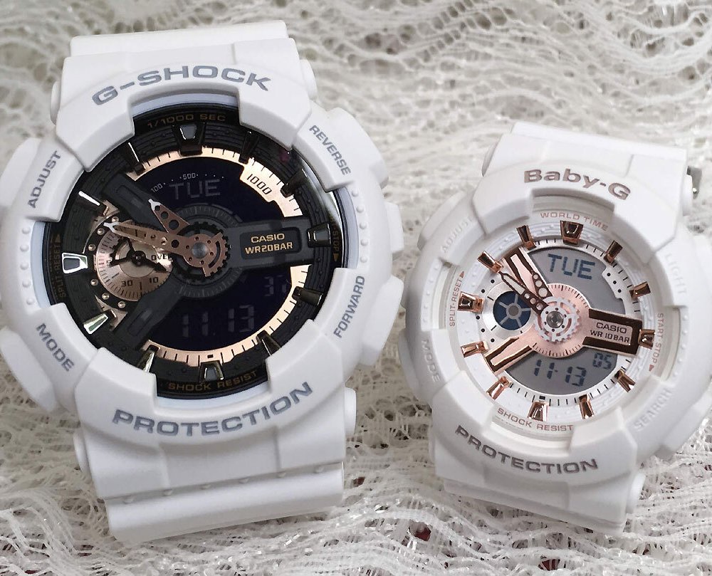ペアウォッチ gショックG-SHOCK BABY-G  ペア腕時計 カシオ 2本セット  アナデジ GA-110RG-7AJF BA-110XRG-7AJF お揃い     新品　婚約　夫婦 高級　クリスマス プレゼント