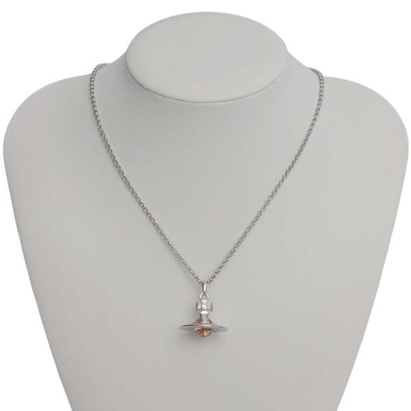 ヴィヴィアンウエストウッド ネックレス Vivienne Westwood NEW TINY ORB 63020097-02p762 シルバー ライトピーチ