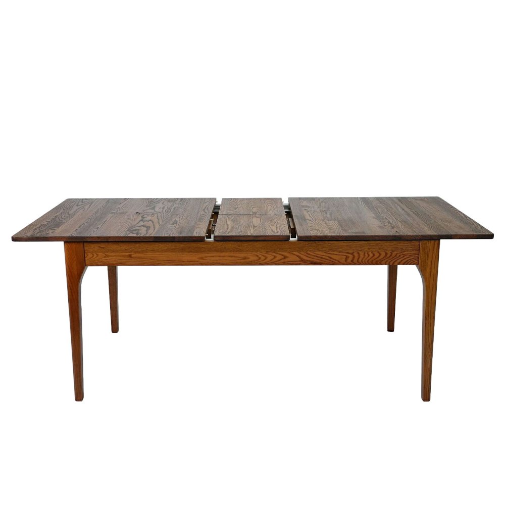 ダイニングテーブル 伸長式 無垢材 レッドオーク 天然木 W150/180xD80xH71cm 食卓テーブル 木製 食卓机 リビング ダイニング ブラウン おしゃれ 新生活
