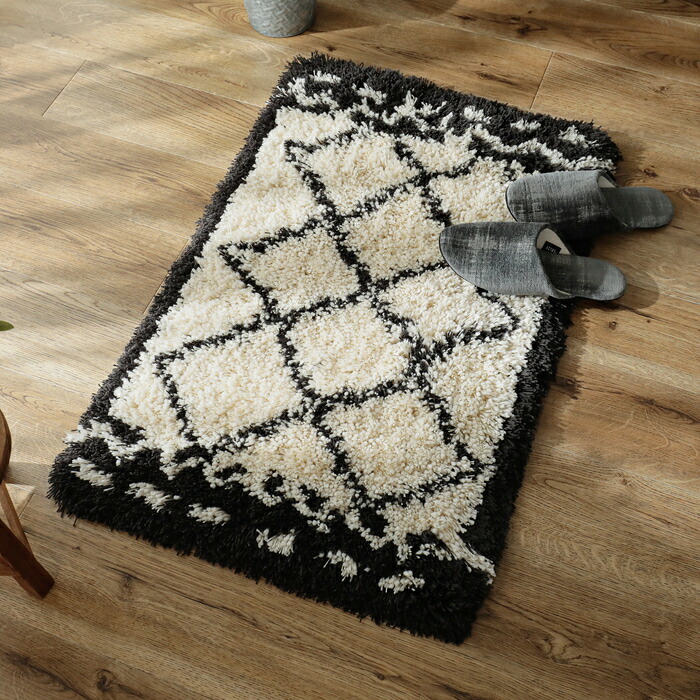 ラグ カーペット 玄関マット 45×60cm シュクラン 日本 滑り止め加工 手洗いOK すべり止め HOT対応・床暖房対応 アクリル 新生活