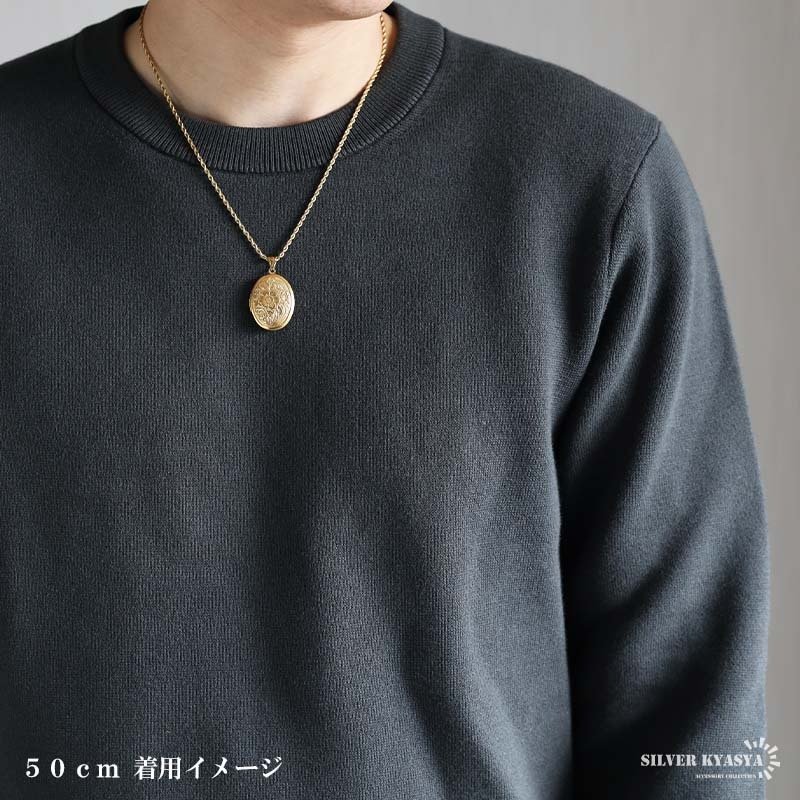 ステンレス ロケットペンダントネックレス フラワーネックレス ハワイアンネックレス ロープチェーン 50cm 60cm ゴールドネックレス 18KGP 開閉可能 写真入れ 大きめ 花 男女兼用 金属アレルギー対応