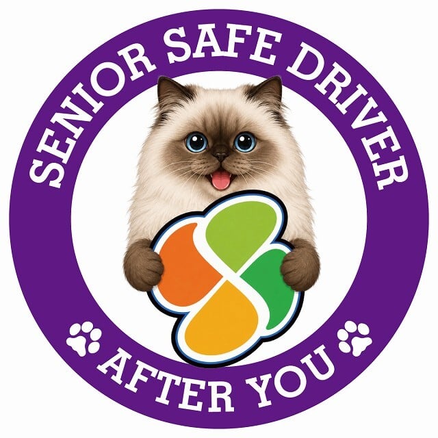 カーサイン 高齢者マーク SENIOR SAFE DRIVER ヒマラヤン ステッカー シール 直径13cm 肉球 日本製 車