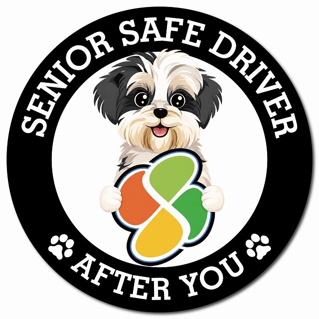 カーサイン 高齢者マーク SENIOR SAFE DRIVER マルックス マグネット 強力 直径13cm 肉球 日本製 車 ステッカー