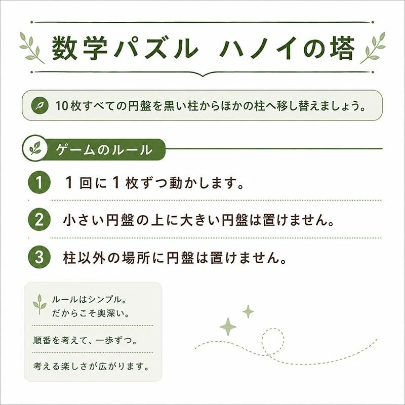 [日本製安心おもちゃ]　数学パズル ハノイの塔10段 (ゼブラバージョン) 日本グッドトイ受賞　[送料無料] [木のおもちゃ 型はめ パズル 日本製 知育玩具 積み木 1歳 2歳 3歳 4歳 5歳 6歳 7歳 8歳 幼児子供 小学生 中学生 誕生日ギフト～出産祝い 男の子 女の子 赤ちゃん おもちゃ 誕生祝い 親子 木育 家族 かたはめ ]