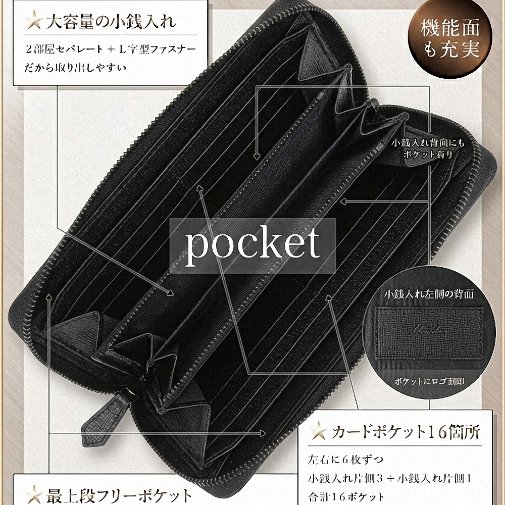 【blandze公式】財布 メンズ 長財布 国産本革 ジャパンレザー 型押し エンボス YKK製 ラウンドファスナー セパレート型 小銭入 おすすめ 人気ブランド おしゃれ 大容量 プレゼント 父の日ギフト ブランゼ【送料無料(一部地域除く)】