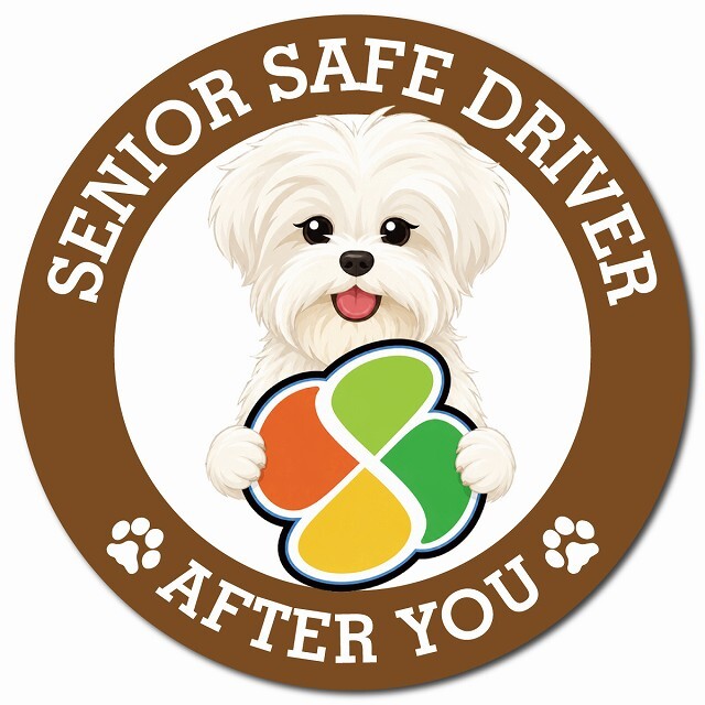 カーサイン 高齢者マーク SENIOR SAFE DRIVER マルーキー マグネット 強力 直径13cm 肉球 日本製 車 ステッカー