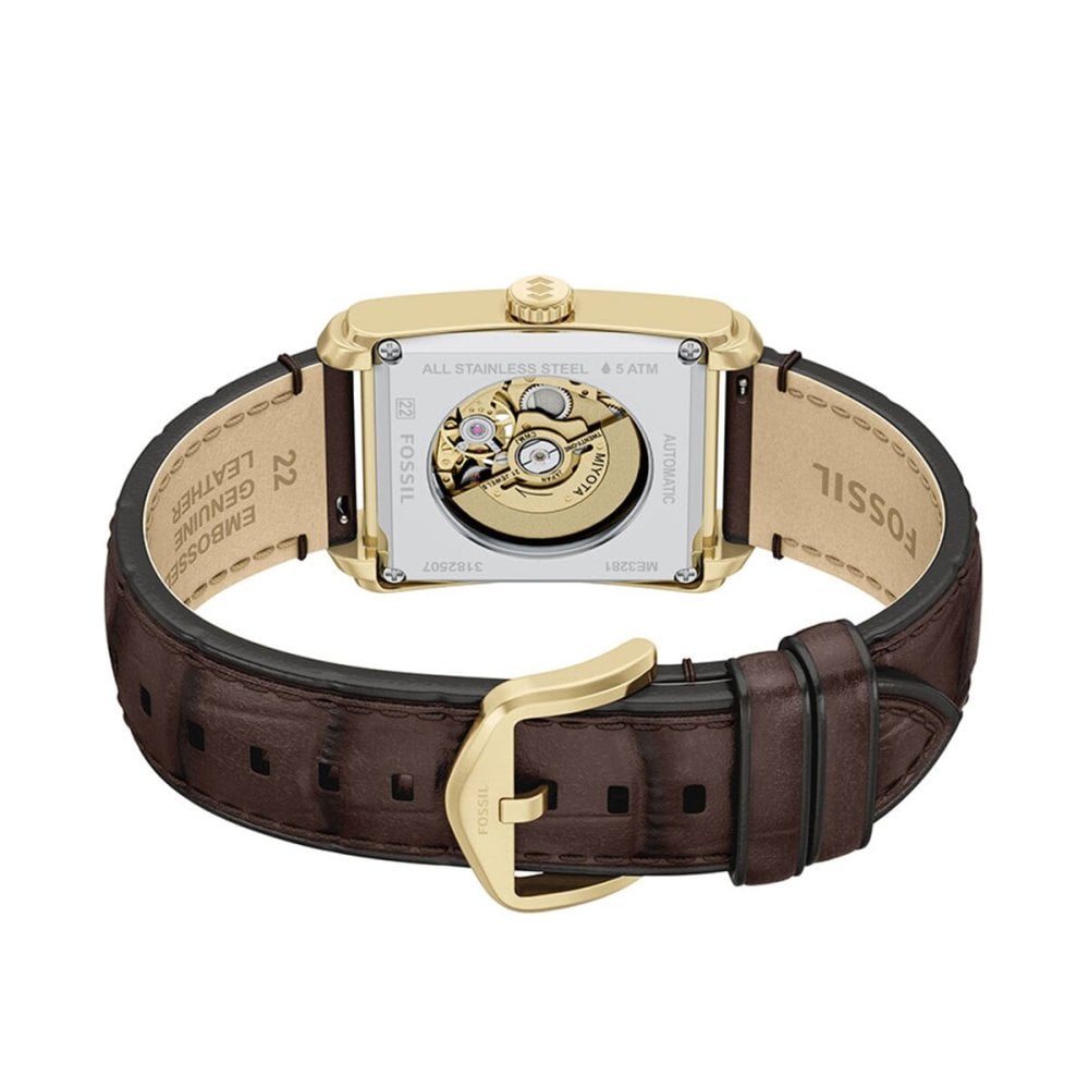 フォッシル FOSSIL 腕時計 メンズ CARRAWAY アナログ 自動巻き ブラウン クロコレザーウォッチ ME3281【2026 新作】