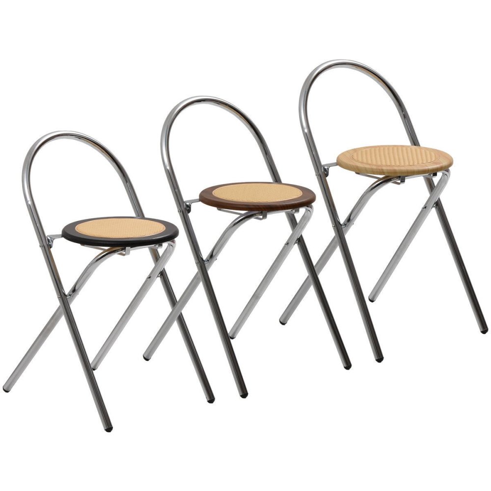 ラタン調折りたたみチェア Arco ONCH0435 PEラタン 幅38cm 奥行42cm 高さ68cm (座面高さ47cm) チェア ラタン調座面 クロムメッキ 韓国インテリア フォールディングチェア 折りたたみチェア 軽量 ワンルーム サブチェア 新生活