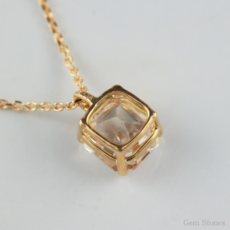 非加熱 ピーチサファイア 1.16ct ネックレス ペンダント K18 ゴールド 18金 サファイアネックレス ピーチ ホワイト サファイア レディース 一粒 シンプル 可愛い プレゼント 誕生石 Drops
